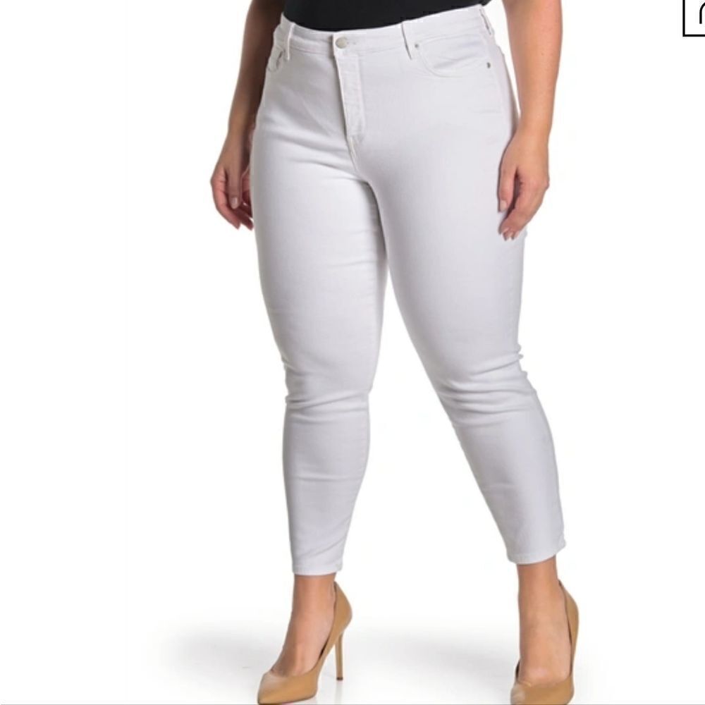 NYDJ Sheri Skinny Ankle Jeans Optic White NWT Plus Size 28 28W